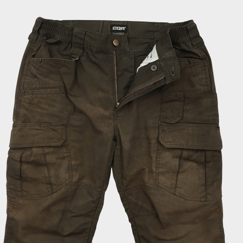 CQR Mens Tactical Cargo Pants Brown Ripstop Work Outdoor Military 34x32